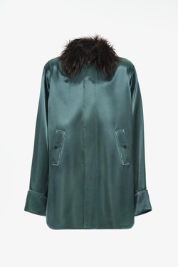 ZARA X JOHN GALLIANO КУРТКА-РУБАШКА, СЕРО-ЗЕЛЕНЫЙ