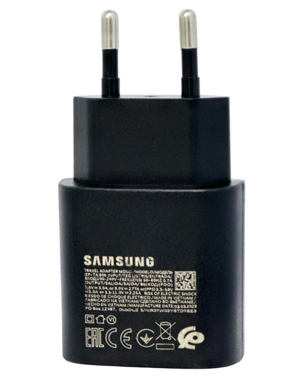 Сетевое зар. устр. для Samsung 25W TYPE-C в упаковке черное (High copy)