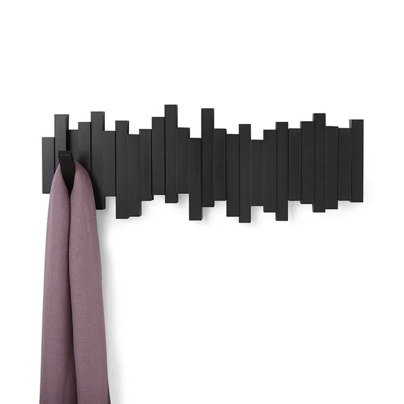 Настенная вешалка Sticks черная