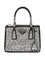 Мини-сумка-тоут Prada Galleria с кристаллами серебряный
