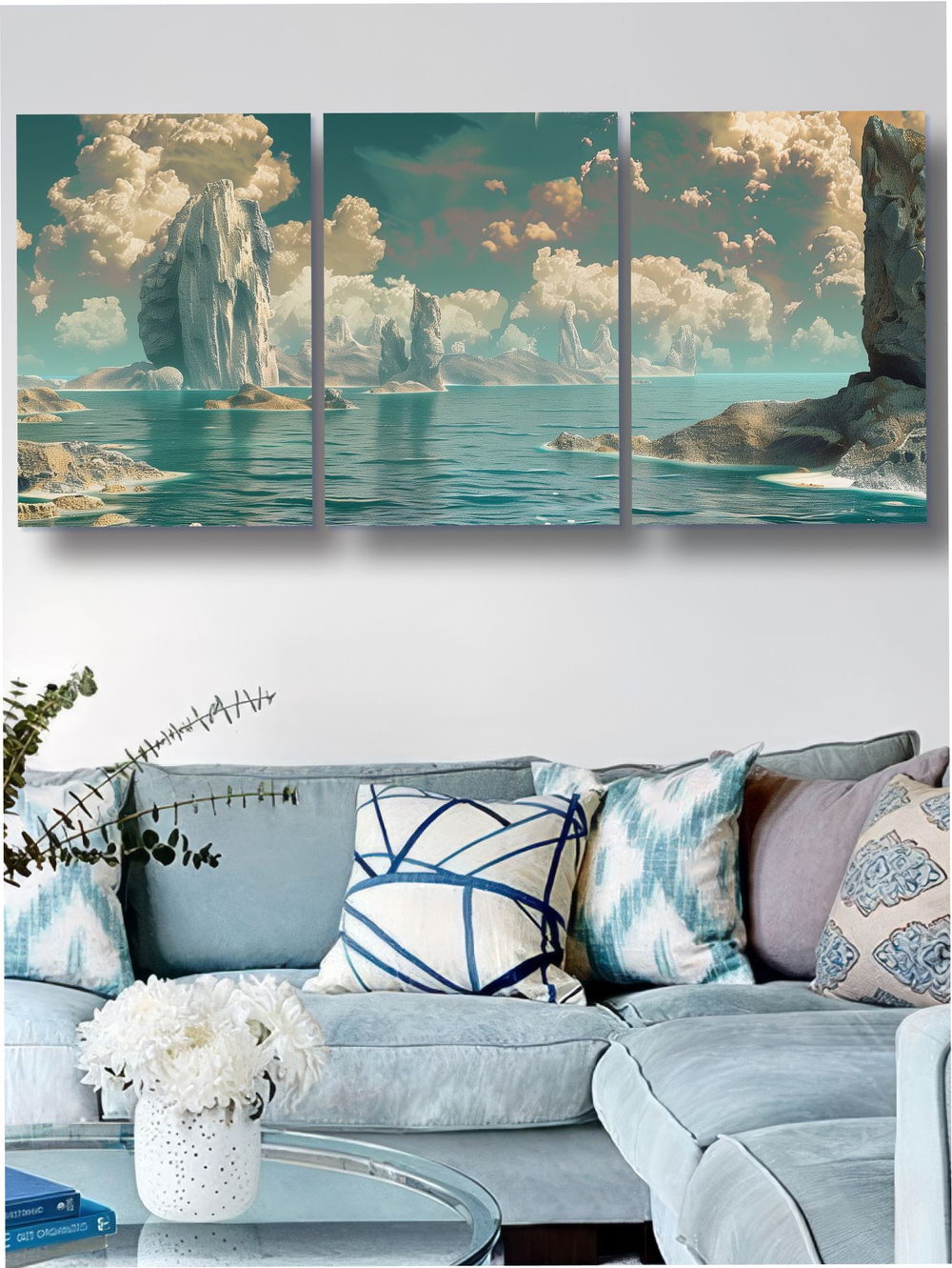 Картина Остров отражений модульная 50x70см 3шт.