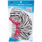 Шапочка для душа «Ультрамарин - Zebra», микс 4 цвета, d-24 см (двухсторонняя, внутренний слой EVA)