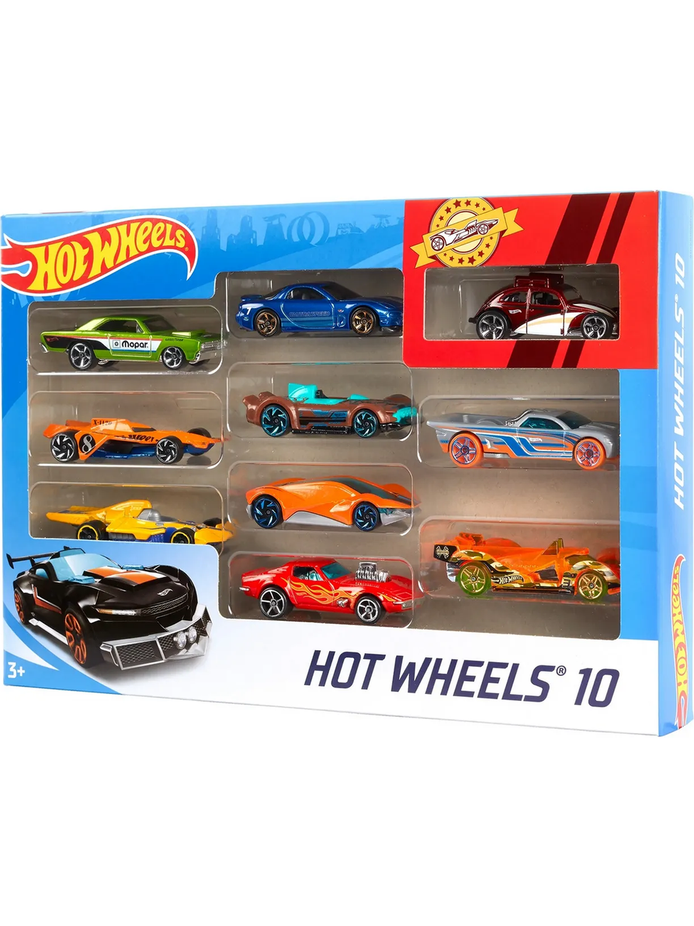 Игровой набор Hot Wheels Базовые машинки 1:64 54886-N0721 | Hot Wheels Basic Car 10-Pack | набор из 10 машинок 1:64 | 3+