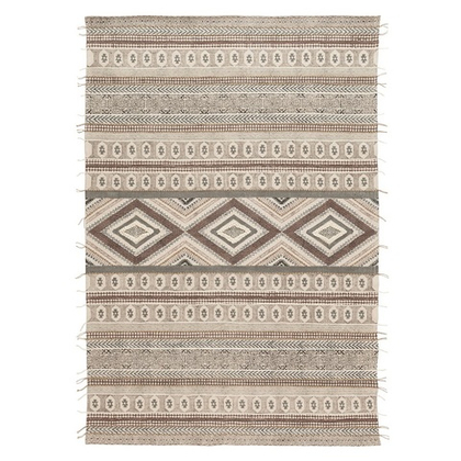 Ковер из хлопка, шерсти и джута с геометрическим орнаментом из коллекции ethnic, 120х180 см
