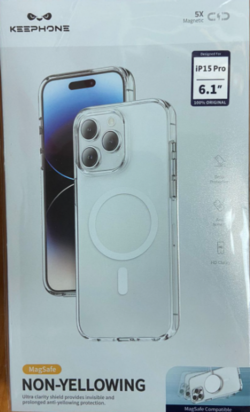Накладка для i-Phone 15 Pro Keephone Non-Yellowing Magsafe прозрачный
