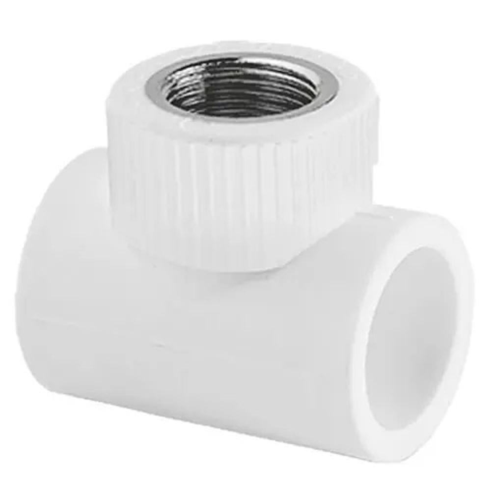 Тройник РР комб. 32*1/2" вн. белый (Tebo)