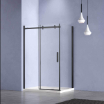 Душевой уголок Комо-Н (Como-N) VSR-4CN1015CLB, 1500*1000, черный, стекло прозрачное,