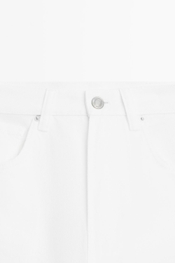 Massimo Dutti Джинсы с высокой талией и широкими штанинами, белый
