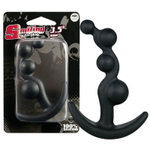 Чёрный анальный стимулятор с шариками Smiling Butt Plug - 8,9 см. (Цвет: черный)