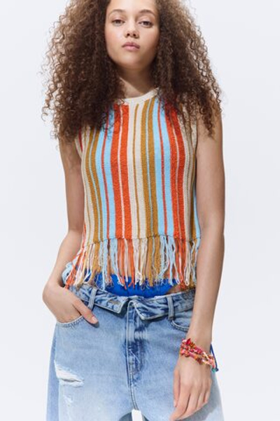 Трикотажный топ с кисточками — короткая модель - H&M