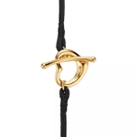 Браслет из жёлтого золота на шнурке, Tiffany 💠 Open heart 16mm - В наличии