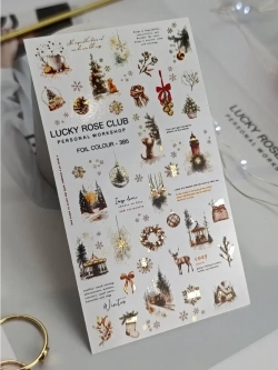 Lucky Rose Слайдеры наклейки для длинных ногтей 385