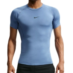 Теннисная футболка Nike Pro Dri-FIT Tight Short-Sleeve Fitness - storm indigo/black