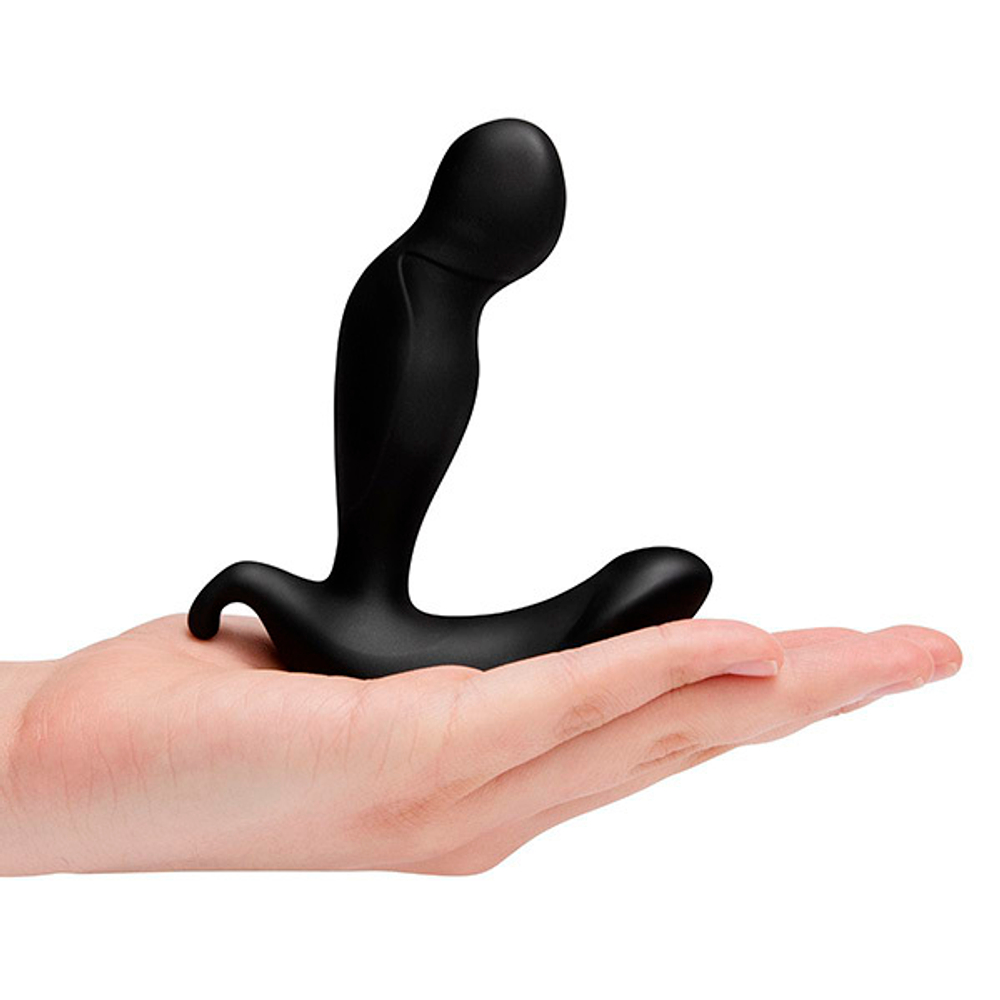 Черный анальный стимулятор с вращением и вибрацией 13см b-Vibe 360 Plug BV-049-BLK