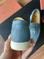 Синие кожаные лоферы Loro Piana Charms Walk
