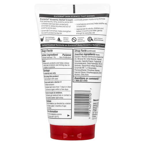 Eucerin, Крем от экземы, без отдушек, 141 г (5 унций)