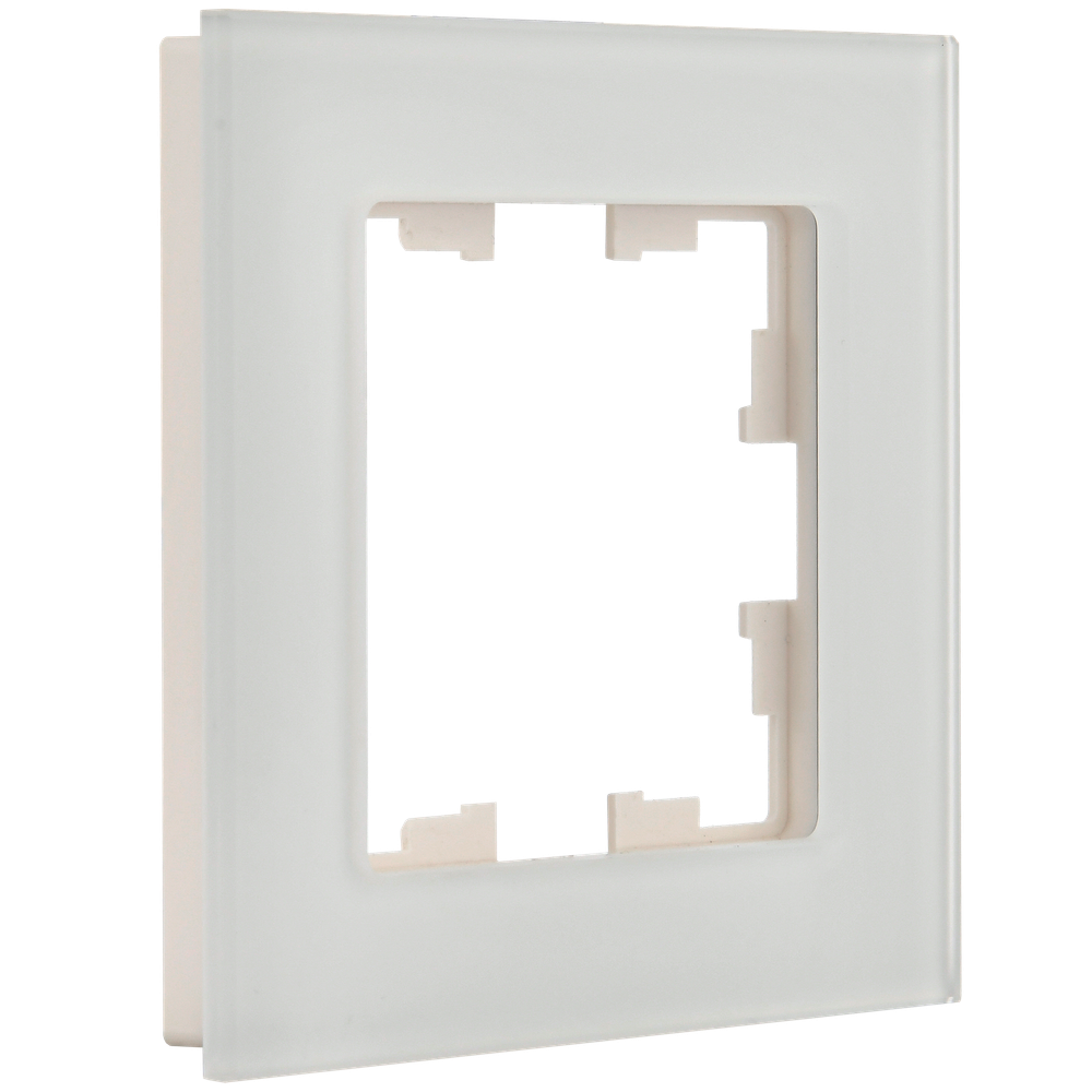 BRITE Рамка 1-местная РУ-1-2-Бр стекло белый матовый IEK