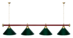 Лампа STARTBILLIARDS 4 пл. (плафоны зеленые,штанга зеленая,фурнитура золото)
