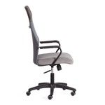 Practic (Tetchair) Кресло (МП) офисное (флок/кожзам серый/металлик)