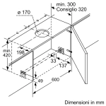 Встраиваемая вытяжка Bosch DFS067A51