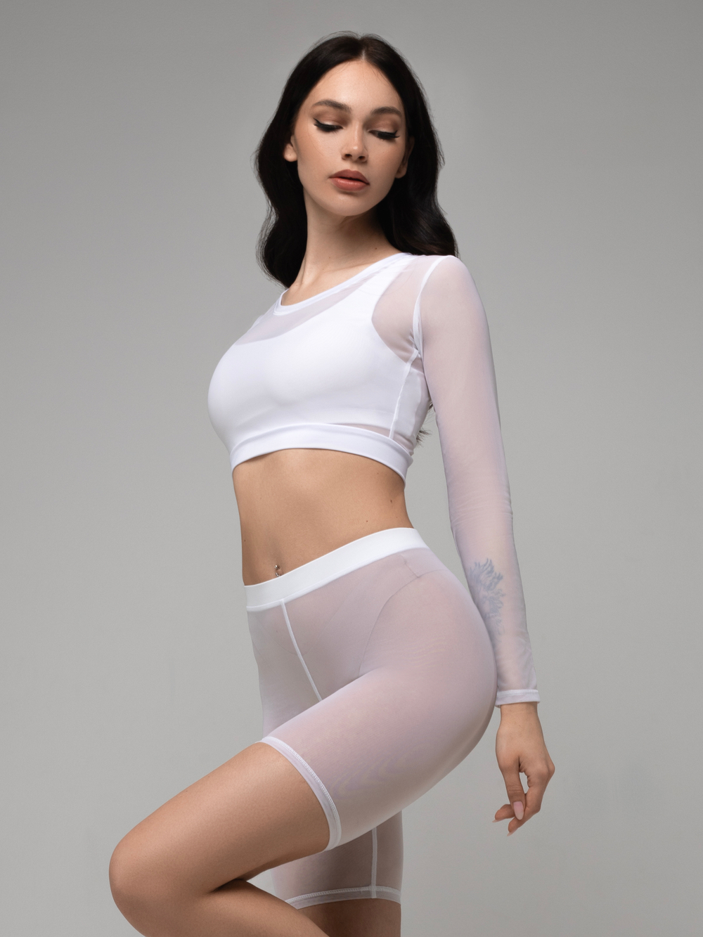 Shadow Biker Shorts, White