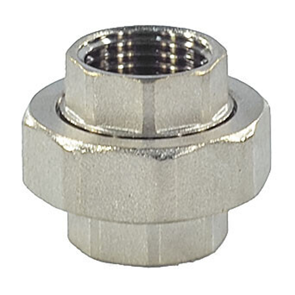 Соединитель латунь никель американка Ду 20 (3/4") прямой ВР/ВР SantechSystems