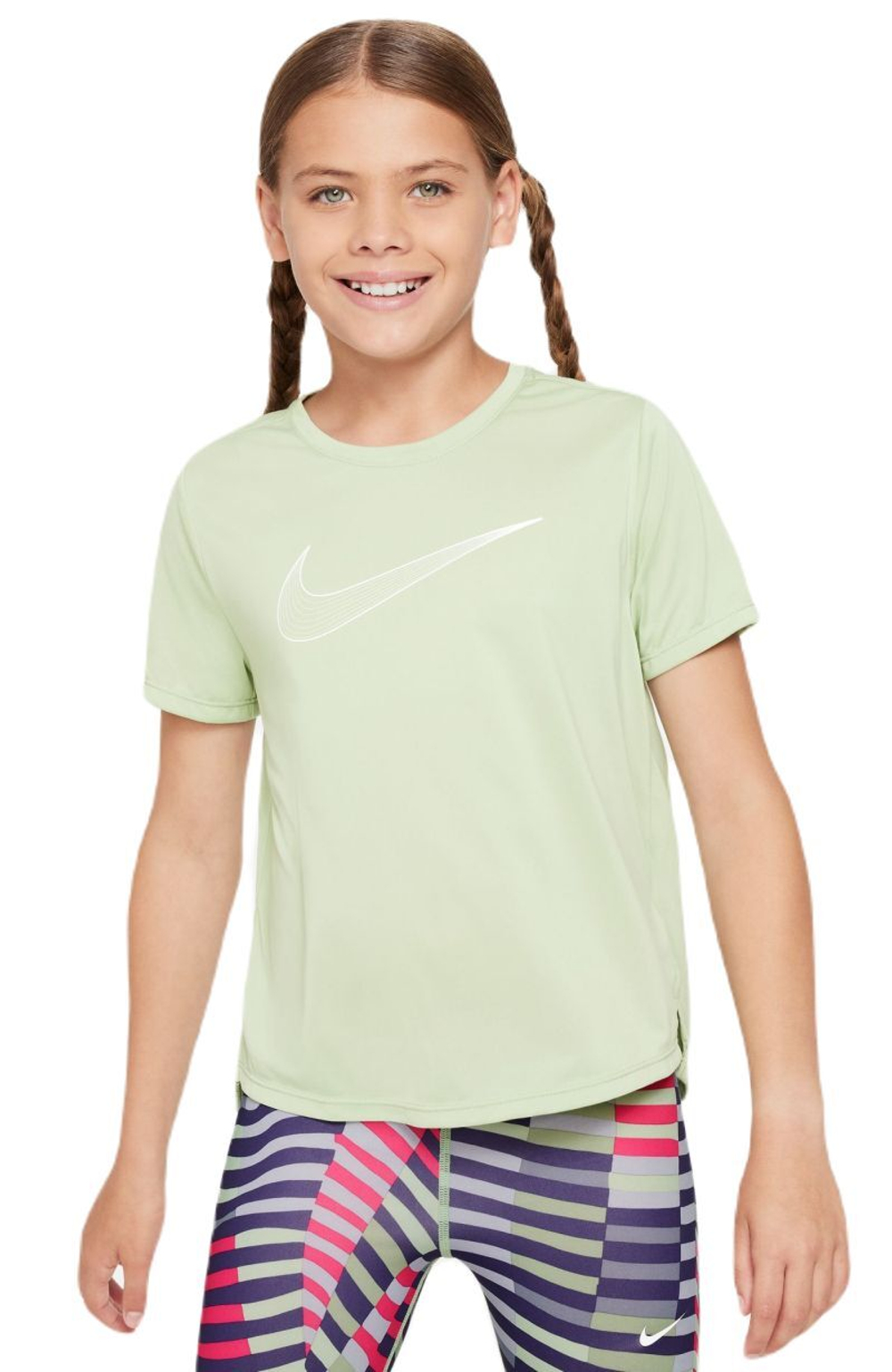 Футболка для девочки теннисная Nike Dri-Fit One Short Sleeve Top GX - honeydew/white