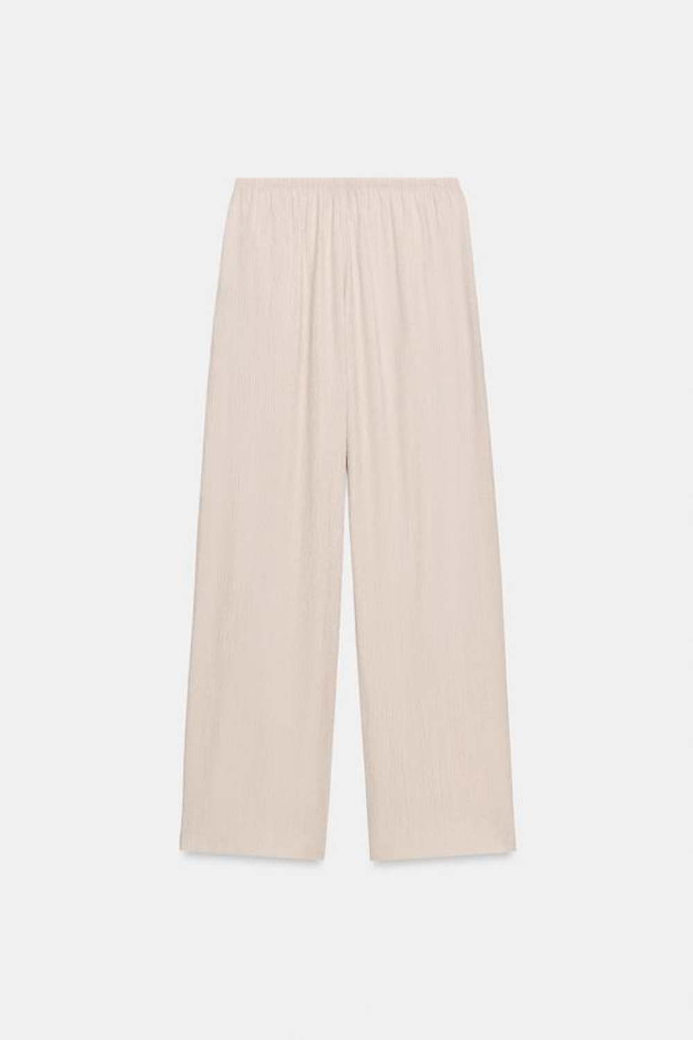 ZARA БРЮКИ ПРЯМОГО КРОЯ ИЗ СТРУЯЩЕЙСЯ ТКАНИ, ЭКРЮ