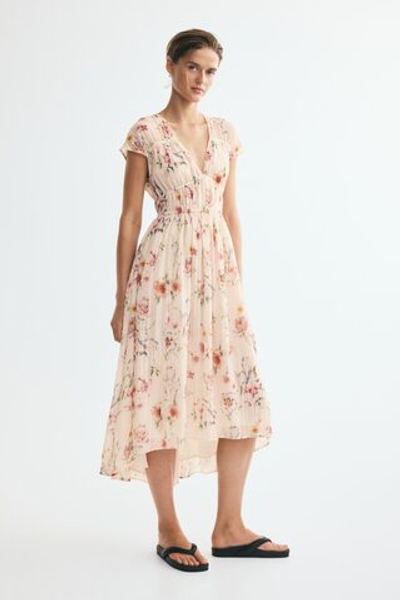 Платье со сборками и рукавами-крылышками — V-образный вырез - H&M