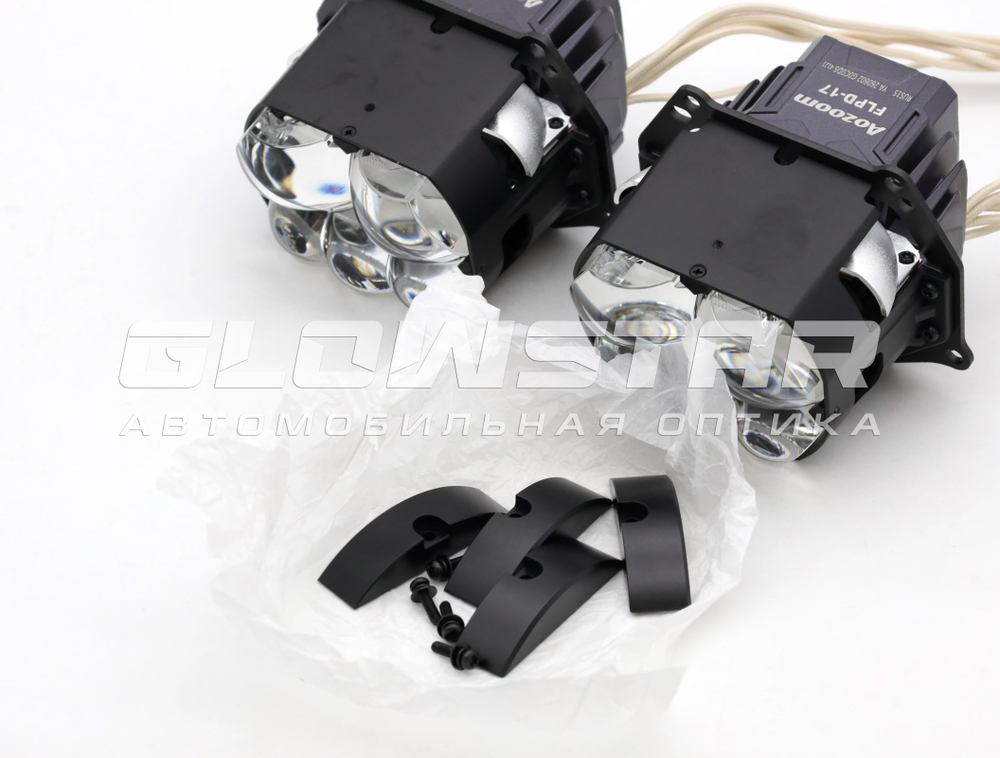 Билед модули Aozoom FLPD-17-01 3.0 дюйма (прямоугольные), 12V 60/94W, 5100/7500Lm (комплект, 2шт)