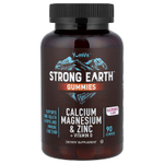 YumVs, Жевательные мармеладки Strong Earth, кальций, магний и цинк + витамин D, малина, 90 жевательных таблеток