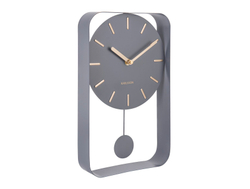 Часы настенные с маятником Karlsson CHARM Present Time Серый / Золотой