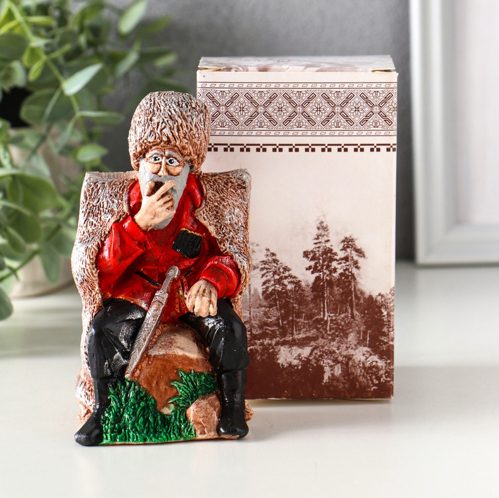 Фигурка кавказ Дух гор гипсовая, 12.3*7*6.5 см., красная