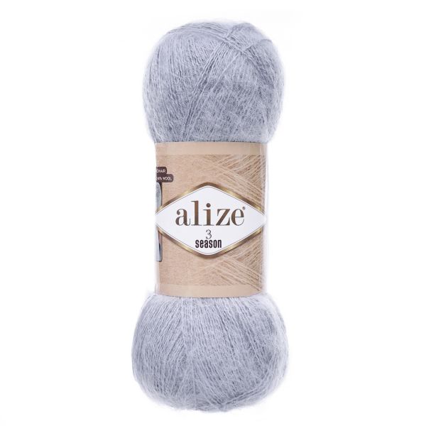 Пряжа Alize (Ализе) 3 Season / уп.5 мот. по 100 г, 500 м, 21 серый