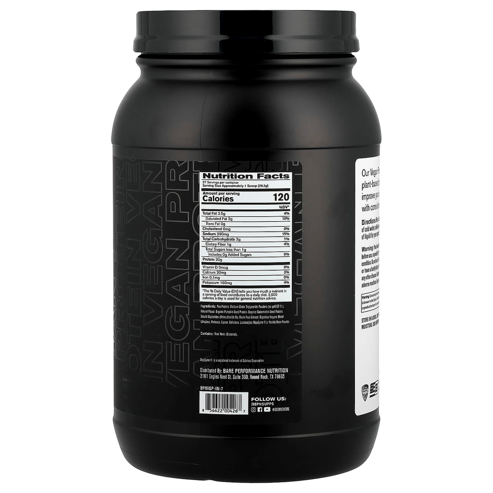BPN, Vegan Protein, ваниль, 791 г (1 фунт 11,9 унции)