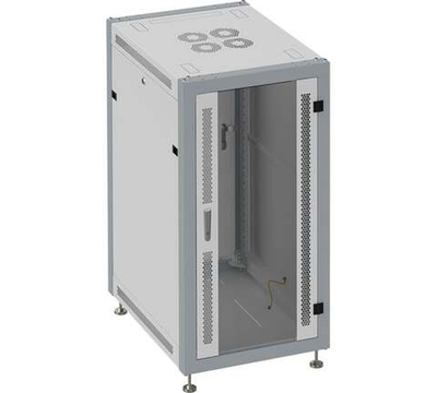 Монтажный напольный шкаф SYSMATRIX, 33U 600х800х1600 передняя дверь-стекло, задняя сплошная SL 6833.712