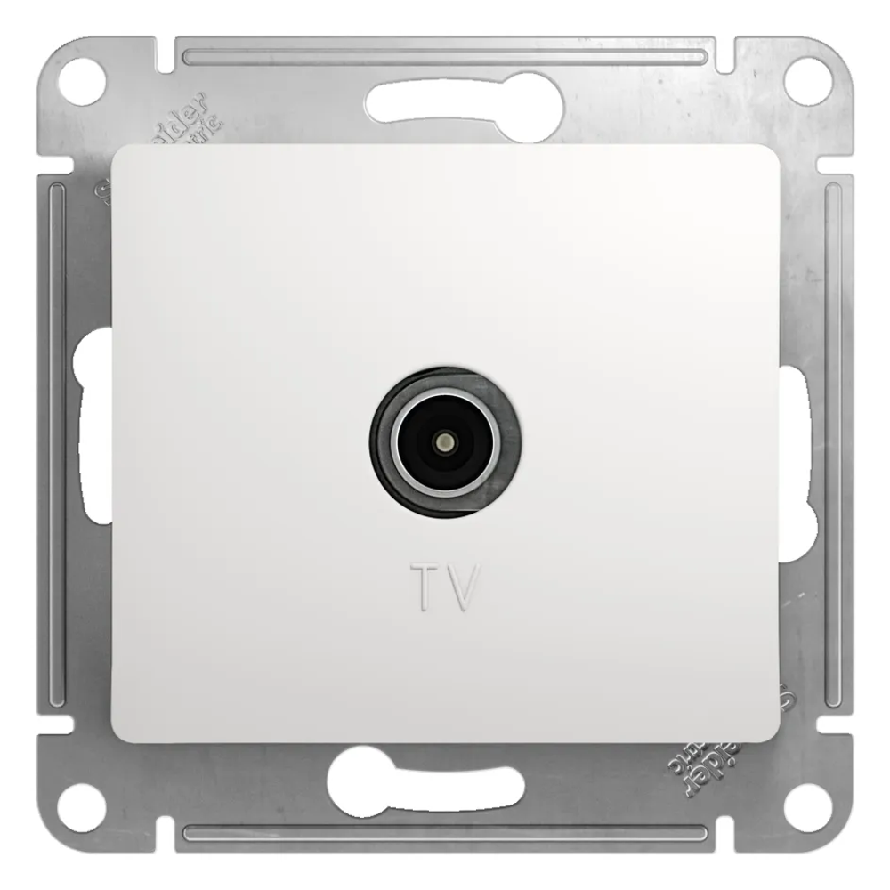 GLOSSA TV РОЗЕТКА оконечная 1дБ, механизм, БЕЛЫЙ