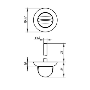 Ручка поворотная AJAX BKW8x75-0705 BL-24 черный /60701/