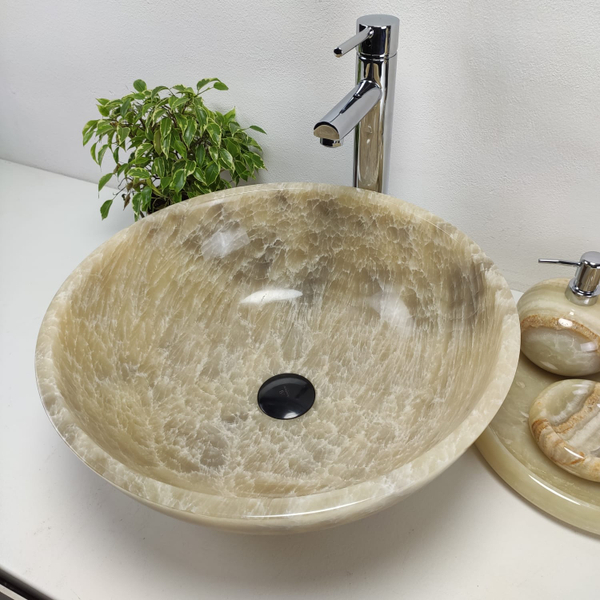 Раковина из оникса Bowl Grey BO-61089 45x45x17 из натурального камня