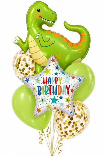 Фонтан шаров "Happy Birthday Динозаврик"