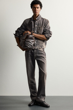 ДЖИНСЫ STRAIGHT FIT С ОТВОРОТОМ — ZARA