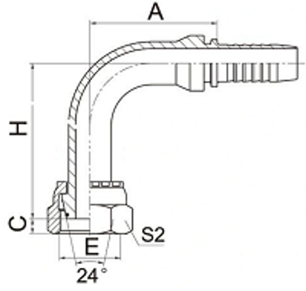 Фитинг DN 20 DKO-L (Г) 26x1.5 18 (90)  (обжатая гайка)