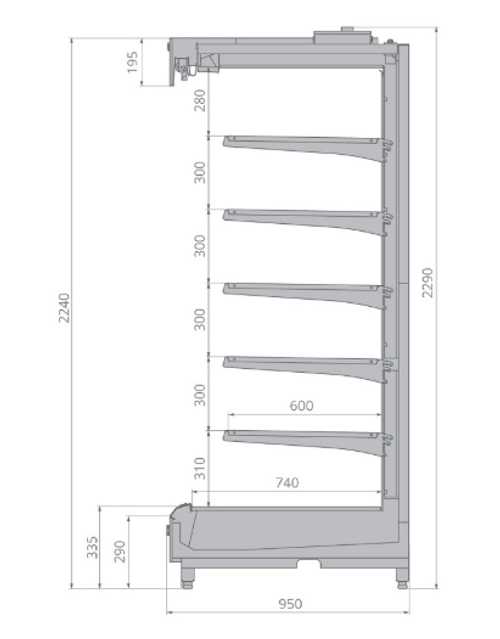 Горка холодильная BRANDFORD VR2240.950 1900