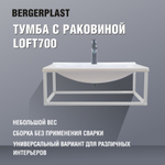 Тумба с раковиной лофт 700 белая