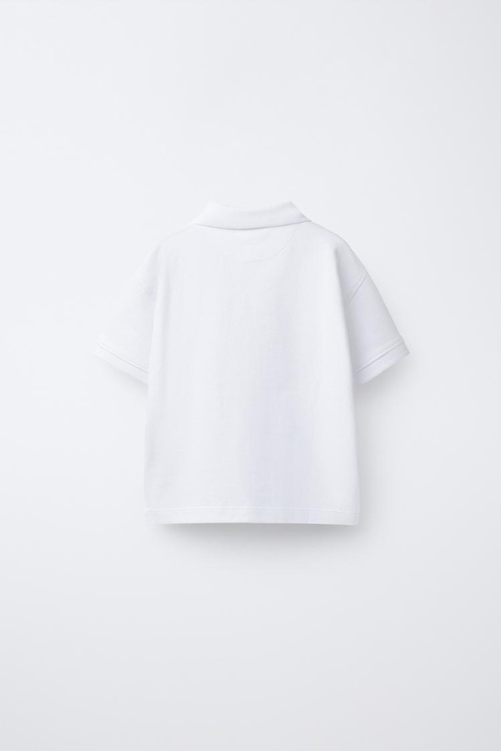 ZARA ОДНОТОННОЕ ПОЛО ПИКЕ, БЕЛЫЙ