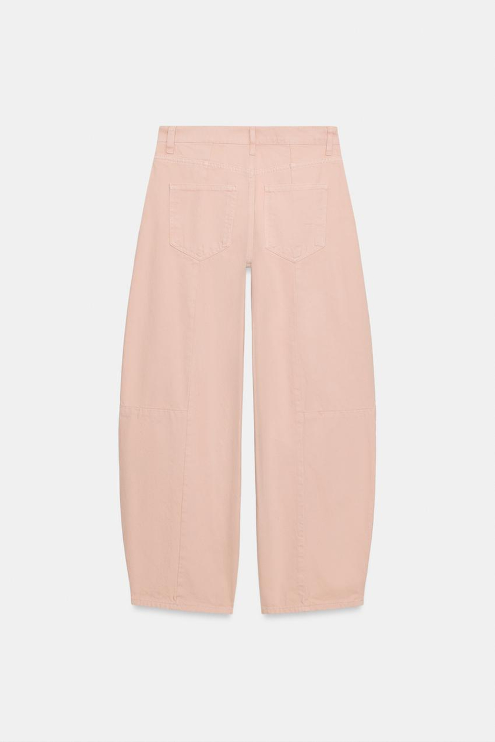 ZARA ДЖИНСЫ ZW COLLECTION BARREL ПЭЧВОРК СО СРЕДНЕЙ ПОСАДКОЙ, РОЗОВЫЙ