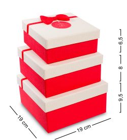 Packing Symphony WF-32-B Набор коробок из 3шт «Прямоугольник» цв.красн./бел.