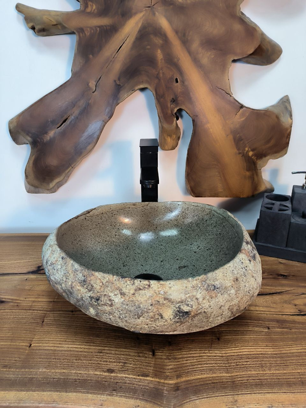 Раковина из речного камня RS-66753 39х35х15 из натурального камня