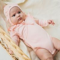 Боди-кимоно с длинным рукавом и крылышками "Камелия" 0+
