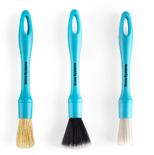 Shine Systems Detail Brush Kit - набор профессиональных кистей для автомобиля, 3 шт
